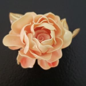 Vintage Peach Rose Brooch